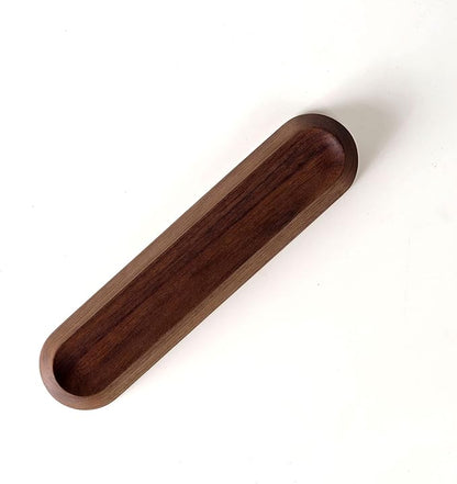 Wooden Desk Organizer Pen Tray, Solid Wood Desktop Pen Holder, Minimalist Office Desk Storage