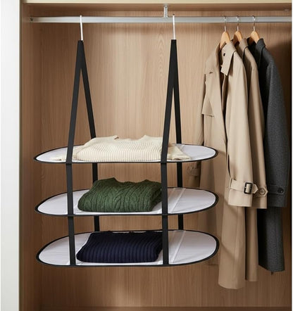 CINPIUK 3-Tier Sweater Drying Rack Over The Door, Foldable Mesh Hanging Dryer Flat with Hooks, Large Breathable Laundry Drying Hanger, Clothes Lay Flat Dryer for Apartments Dorms Bathrooms