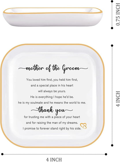 Mother of the Groom Gift from Bride – Wedding Jewelry Dish, Thank You Gift for Mom, Mother-in-Law, Future Mother-in-Law Keepsake Jewelry Tray