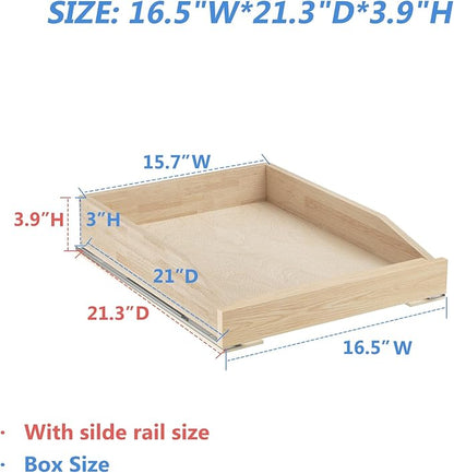 ROOMTEC Pull Out Cabinet Organizer with Soft Close, 16-1/2" W x 21" D, Pull Out Cabinet Drawer for Kitchen cabinets, Pull Out Cabinet Shelf, Finished, Bottom Assembly