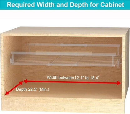 iPEGTOP Pull Out Cabinet Drawer Shelf Organizer, Extendable Sliding Slide Out Pantry Shelves Storage Heavy Duty for Kitchen Cabinets Under Sink, Adjustable Width 12.3~18.1" W x 22.5" D