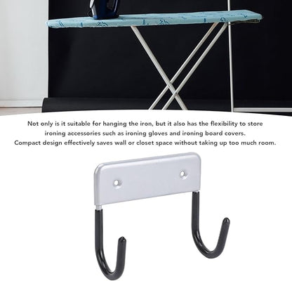 Ironing Board Hanger, Iron Wall Mount Holder for Laundry Rooms,Wall Mounted Iron Board Hook for Laundry Room Organization (Silver Gray)
