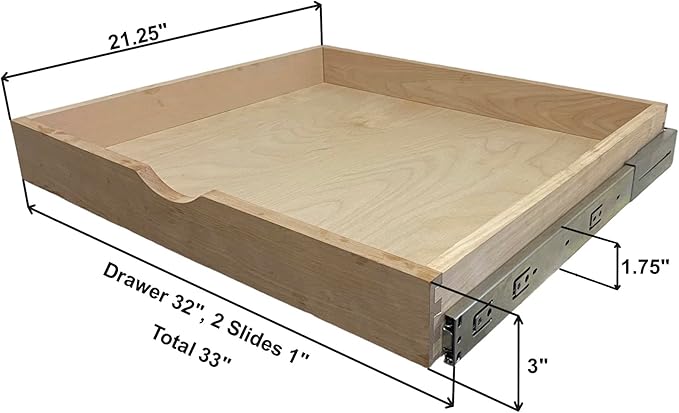 COUVER DIY Non-Assembled Birch Wood, Pull-Out Cabinet Organizers, Under Sink Organizers for Bathroom & Kitchen, Cabinet Slide-Out Organizers and Storage, Soft Closed Rail, 33 inch