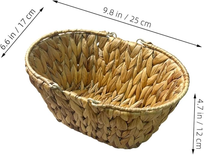 Woven Fruit Basket Stair Basket Pantry Organizer Boho Decor Handle Swing Storage