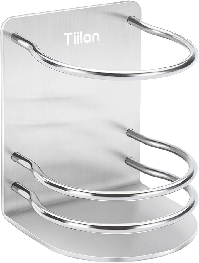 Tiilan Toothbrush Holder Wall Mounted, Bathroom Storage Stand for Razor, Toothpaste - Self Adhesive, Stainless Steel, Silver