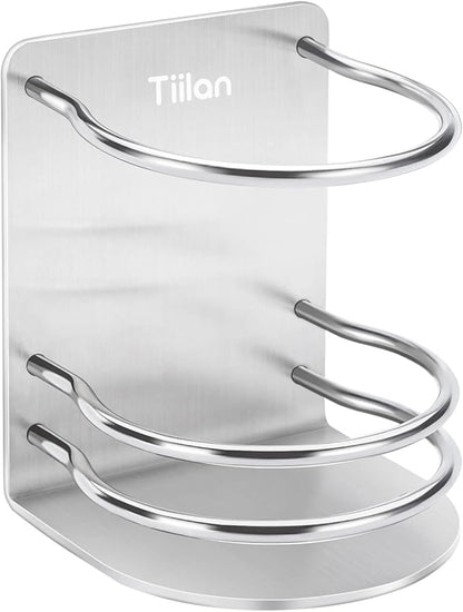 Tiilan Toothbrush Holder Wall Mounted, Bathroom Storage Stand for Razor, Toothpaste - Self Adhesive, Stainless Steel, Silver
