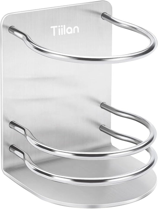 Tiilan Toothbrush Holder Wall Mounted, Bathroom Storage Stand for Razor, Toothpaste - Self Adhesive, Stainless Steel, Silver