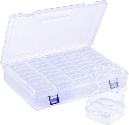 Funtopia 40 Pcs Bead Organizers and Storage, Small Clear Plastic Storage Containers with Lids, Mini Transparent Organizer Boxes for Jewelry, Toys, Beads, Small Parts and Crafts Accessories