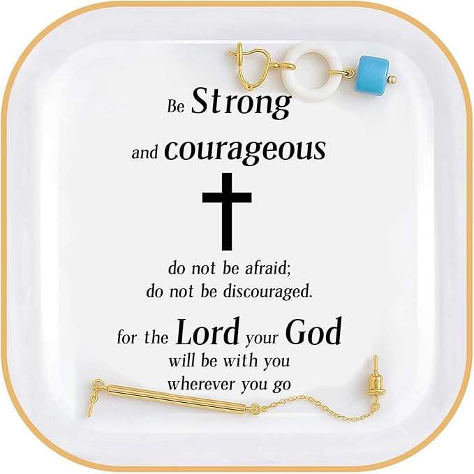 PUDDING CABIN Christian Gifts for Women Friends Faith Ring Dish, Religious Spiritual Gifts for Women Daughter Adult Sister Teen Girls Coworkers