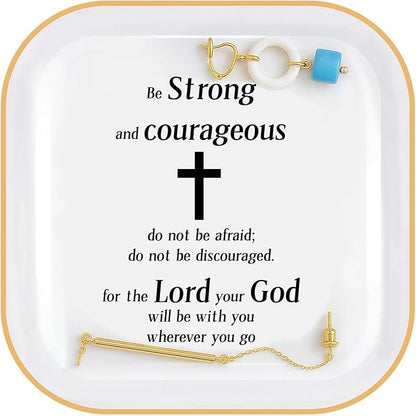 PUDDING CABIN Christian Gifts for Women Friends Faith Ring Dish, Religious Spiritual Gifts for Women Daughter Adult Sister Teen Girls Coworkers