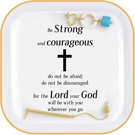 PUDDING CABIN Christian Gifts for Women Friends Faith Ring Dish, Religious Spiritual Gifts for Women Daughter Adult Sister Teen Girls Coworkers