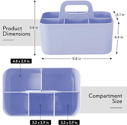 Tiawudi 2 Pack Caddy Organizer with Handle, Portable Plastic Caddy, Storage Organization for Cleaning, Bath, Makeup, Art, Craft, Stationery, Classroom and Office, Tote Organizer