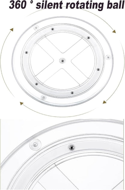 9.25 Inch Lazy Susan Turntable, Clear Plastic Spinning Organizer for Cabinet, Fridge, 360° Rotation, Easy to Clean, Kitchen, Bathroom, Vanity Countertop Storage Solution (Clear, 9.25inch 1 Tier)