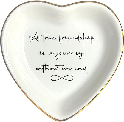 True Friendship Is A Journey Without An End Ring Dish, Friends Jewelry Dish, Thank You Gift, Bridesmaids Gift, Friendship Gift, Bestie Gift, Best Friend Gift, Friend Birthday Gift, Sisters Gifts