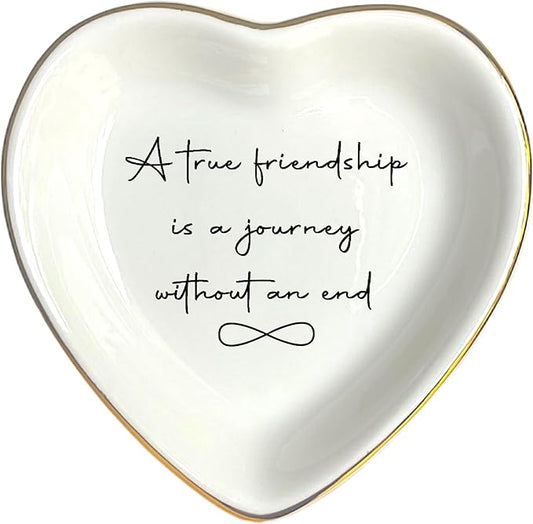 True Friendship Is A Journey Without An End Ring Dish, Friends Jewelry Dish, Thank You Gift, Bridesmaids Gift, Friendship Gift, Bestie Gift, Best Friend Gift, Friend Birthday Gift, Sisters Gifts