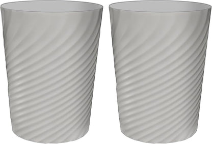 DAJITRE 1.8 Gallon Small Trash Can Wastebasket Recycling Bin Slim Profile for Compact Spaces Bathroom, Office, Bedroom, Kitchen (1.8 Gallon-2pack, Grey) ()