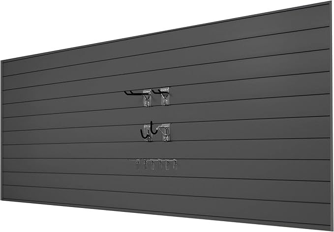 Proslat 33007 Mini Bundle with Slat Wall Panels and Mini Hook Kit, Charcoal