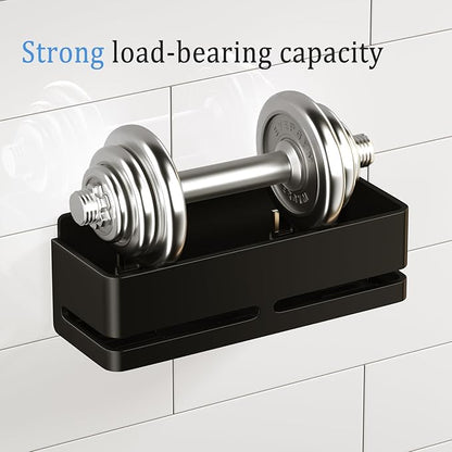YESENT Bathroom Shower Caddy (5-Piece Set), Wall-Mounted Shelf with soap Dish and Toothbrush Holder, no Drilling Required, Ideal for Bathroom Storage and Also Suitable for Kitchen (Black)