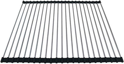 Ahyuan Roll up Dish Drying Rack Over The Sink Kitchen Roll up Sink Drying Rack Portable Dish Drainer Foldable Dish Drying Rack (Black, 20.5''X16.9'')