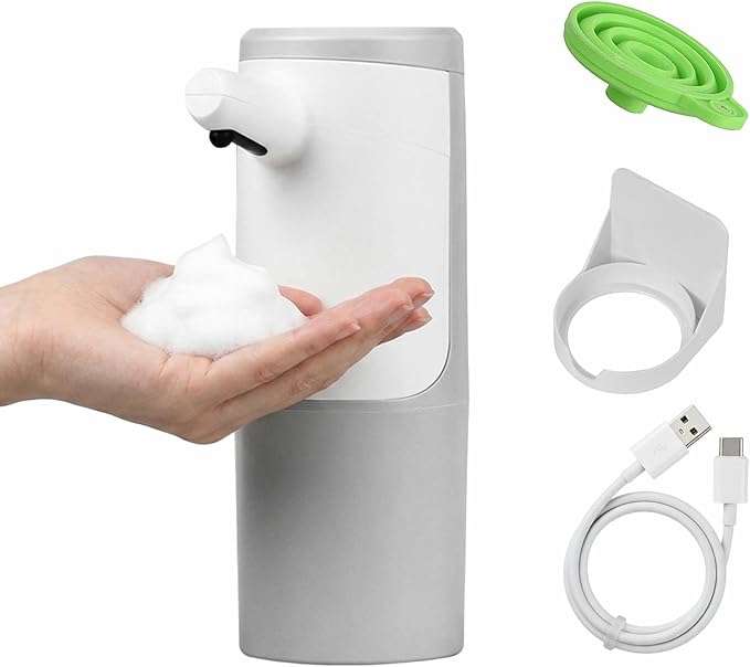 WEALTHYHEART Automatic Soap Dispenser Touchless 15.2oz with Smart Sensor, USB Rechargeable, Hands Free Soap Dispenser for Bathroom & Kitchen