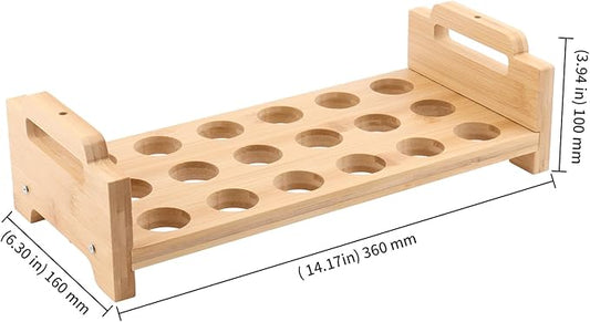 KEILEOHO 2 Pack Egg Holder Countertop, Stackable Wooden Egg Holder for 36 Fresh Eggs - Farmhouse Kitchen Countertop Organizer, Bamboo Display Rack Fits Duck Chicken Eggs