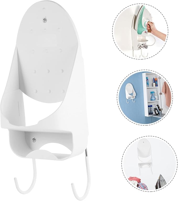 1pc Wall Mounted Ironing Board Holder Iron Organizer for Home Material Easy to Install for Laundry Rooms and Bathrooms