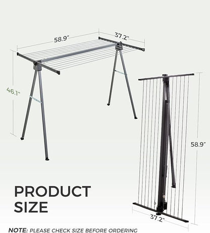 JS HANGER A Shape Clothes Drying Rack Folding Outdoor Clothesline, Heavy Duty Stainless Steel Laundry Drying Rack, Foldable Portable Clothing Dryer 46 Feet