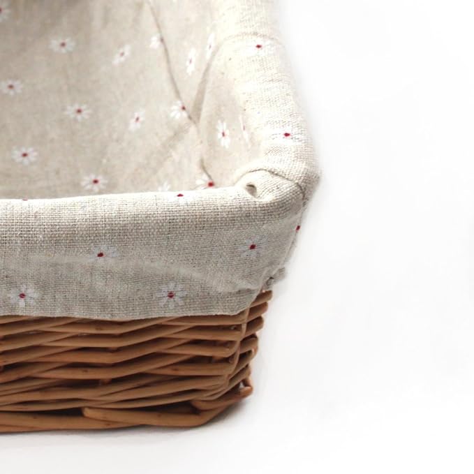 Kingwillow, Storage basket, Natural wicker Storage Bins Rectangular Basket,Arts and Crafts.