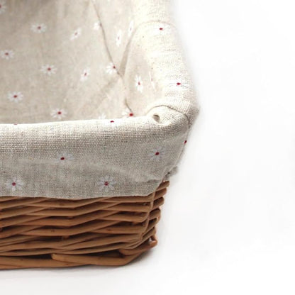 Kingwillow, Storage basket, Natural wicker Storage Bins Rectangular Basket,Arts and Crafts.