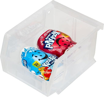 Akro-Mils 30210 AkroBins Plastic Storage Bins, Space-Saving Stackable Bins for Garage, Pantry, Craft Organization, 5" x 4" x 3", Clear, 6-Pack
