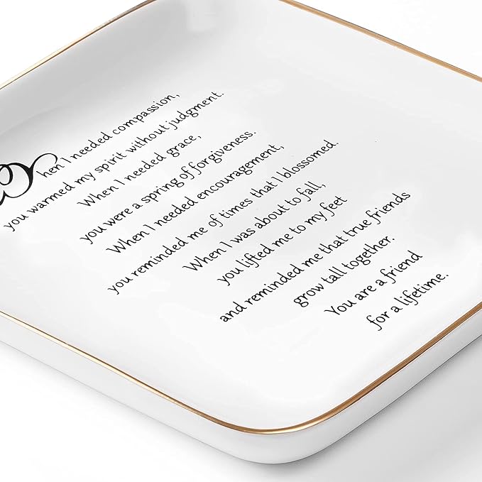 PUDDING CABIN Friendship Ring Trinket Dish - Lifetime Friendship Gift for Women, BFF, Coworkers, Moving Away