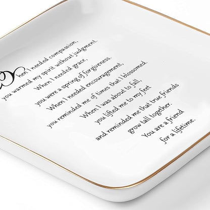 PUDDING CABIN Friendship Ring Trinket Dish - Lifetime Friendship Gift for Women, BFF, Coworkers, Moving Away