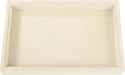 Mornajina 9" x 5.7" Velvet Jewelry Tray Jewelry Display Tray, Stackable Empty Plate Trays for Earrings Necklaces Bracelet Rings Display Showcase - Light Khaki