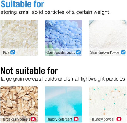 Conworld Laundry Detergent Dispenser, Wall Mounted Laundry Beads Dispenser for Scent Booster Beads, Stain Remover Powder, Bath Salts, Rice, Beans Grain and Dry Food, Laundry Scent Booster Container