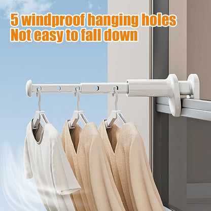 2Pcs Travel Drying Rack for Clothes, Portable Clothes Drying Rack with Retractable Rod Over Door Drying Rack, Foldable Hangers for Cruise, Rv, Dorm, Apartment, Hotel Laundry (White)