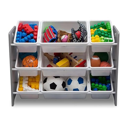Delta Children MySize 9 Bin Plastic Toy Organizer - Greenguard Gold Certified, Grey