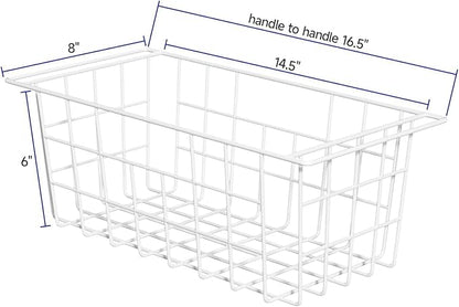 SANNO Chest Freezer Baskets Organizer, Deep Freezer Baskets Bin Sturdy Metal Wire freezer storage Organizer for Home Kitchen,16.5in