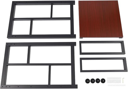 Over Washer and Dryer Shelves, Washer and Dryer Storage Shelf, Adjustable Laminate and Foot Pads Washing Machine Storage Rack for Kitchens Dressing Rooms (Black, Teak Color)