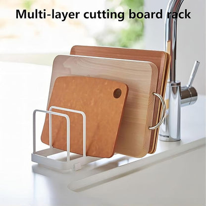 Fourmor- Home Accented Storage Rack-Kitchen Holder Stand - Diversified Euro Kitchen Organizer for Plates, Cutting Boards, Bakeware, Pots & Pans, Serving Trays, Reusable Containers, and Lids