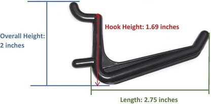 JSP Manufacturing Jumbo Pegboard Hooks Black Garage Tools Hammer Air Tool Storage Organization Jewelry (100)