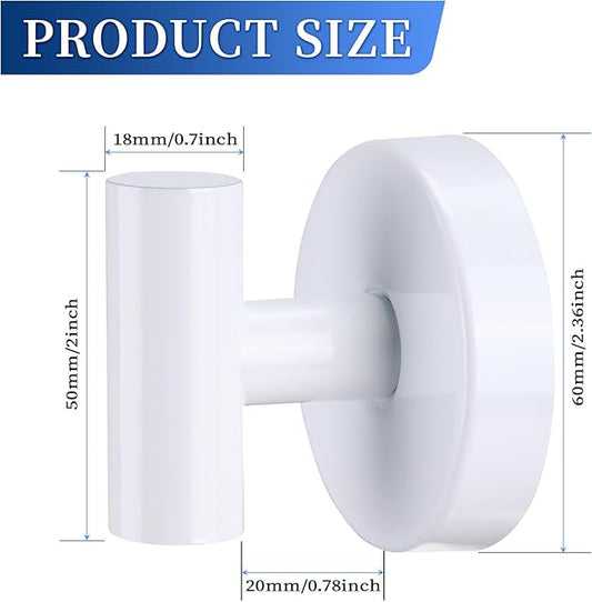 warlve Heavy Duty Reusable Suction Cup Hooks for Shower - No Drill Bathroom/Glass/Mirror/Tiles & Metal Surfaces,and Smooth Non-Porous Surfaces for Towels, Robes, Loofahs (4, White)