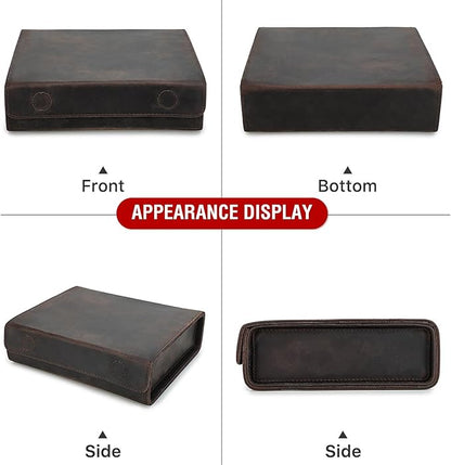 CataPurus Sunglasses Organizer Case for Man & Woman, Top Grain Leather & Handmade, Portable Travel Eyeglasses Storage Holder