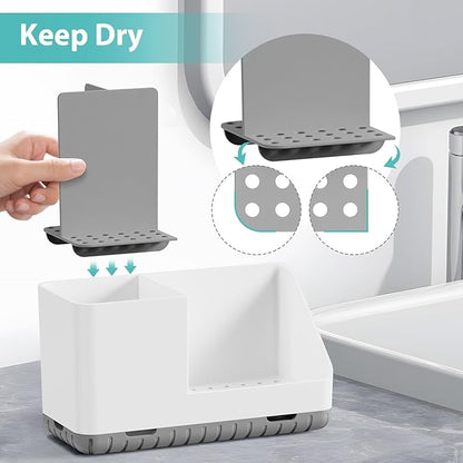 PARKMANI Toothbrush Holders for Bathrooms, Kids Electric Toothbrush and Toothpaste Holder with Drainage, Tooth Brush Holder for Bathroom Countertop Organizer (Grey)