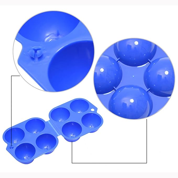 4 Grids Egg Holders, Egg Cartons For Refrigerator, Egg Storage Container, Shockproof Durable Refrigerator Egg Trays, Deviled Egg Tray Carrier with Lid, Egg Organizer Box for Fridge or Camping