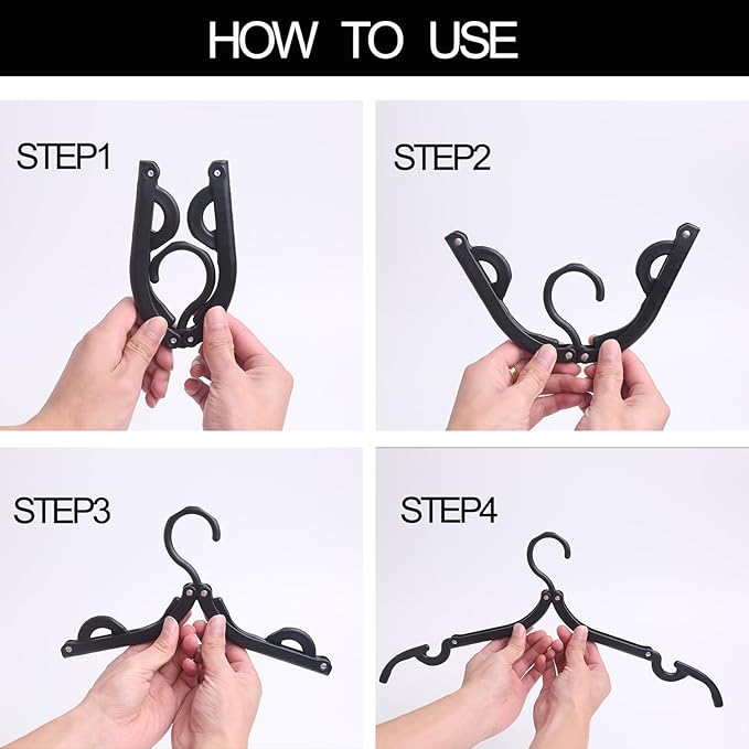 Travel Hangers for Cruise Foldable Hangers - Portable Folding Clothes Hangers Travel Accessories Foldable Clothes Drying Rack Cruise Essentials 6pcs