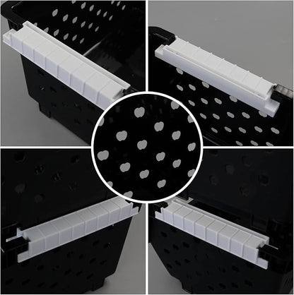 3-Pack Plastic Stackable Organizer Basket, Stacking Storage Basket, Black