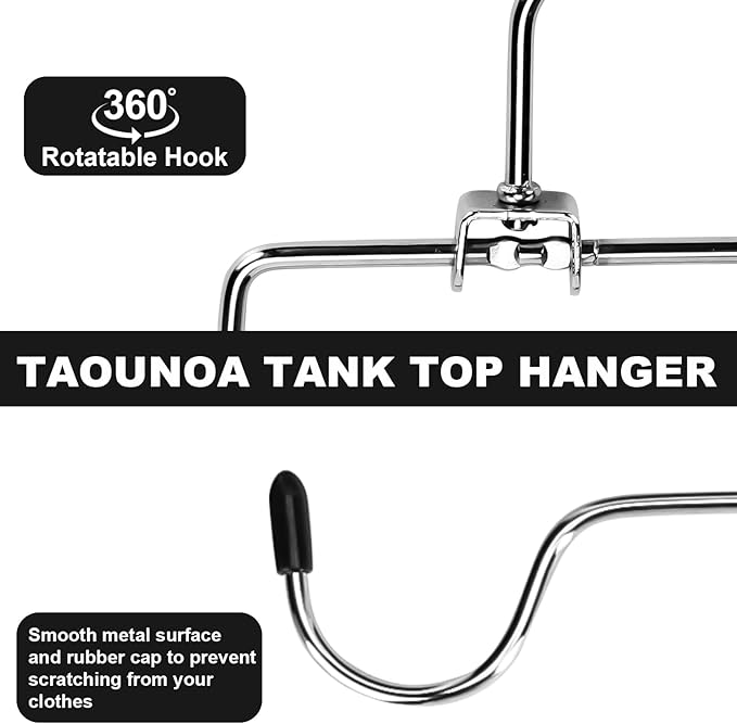 POZEAN Tank Top Hanger 2 Pack, Space Saving Bra Hangers, Non-Slip Closet Organizers and Storage for Camisoles Swimsuits Scarves Ties Strappy Dress