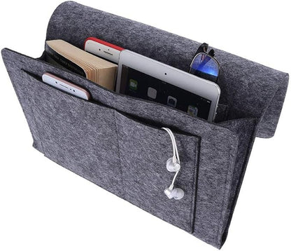 Luxurious Grey Armrest Organizer, Caddy for Sofa, Couch, Chair Armrest, Remote Control, Cell Phone, Book, Magazine, Glasses, Snacks