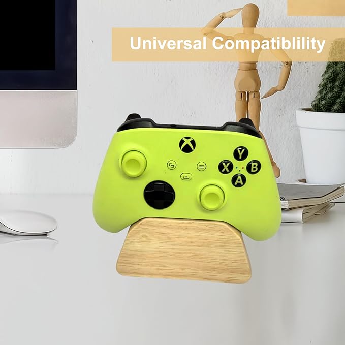 Solid wood gamepad stand, game equipment, controller stand, suitable for Xbox, PS4, PS5, is a good helper for organizing gamepads on the desk, and also the best gift for your son, husband, boyfriend