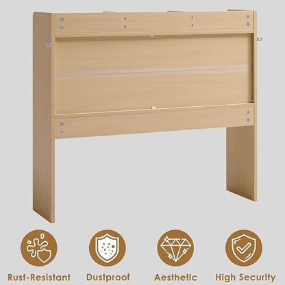 Desktop Bookshelf, Wooden Desk Storage Hutch with 5 Shelves, 3-Tier Desktop Display Organizer Rack for Office Home (Natural, 5 Shelves B)